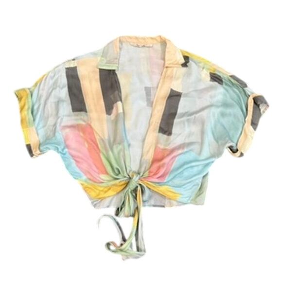 Just BEE Queen Multi Tie Chiara Top in Multi, Size S - Picture 5 of 9